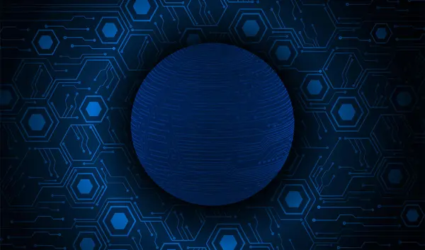 Koule Obvodové Desce Modrým Pozadím — Stockový vektor