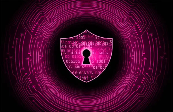 Uzavřený Zámek Digitálním Pozadí Kybernetická Bezpečnost — Stockový vektor