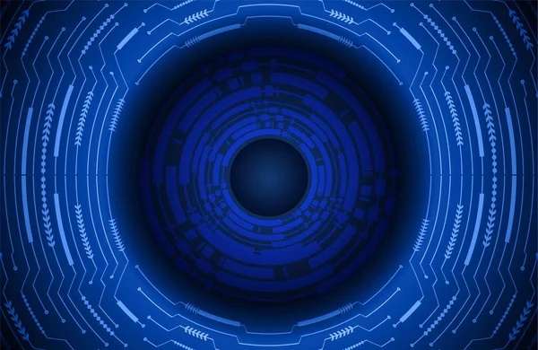 Een Blauwe Cirkelvormige Abstracte Futuristische Achtergrond Vector Illustratie — Stockvector