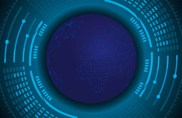 Kugel Auf Blauem Hintergrund Digital Cyber Technology Konzept Hintergrund — Stockvektor
