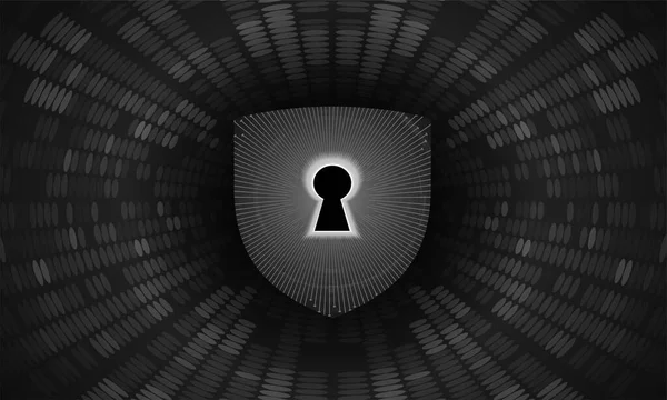 Закритий Замок Цифровому Тлі Концепція Кібербезпеки Ілюстрація — стоковий вектор