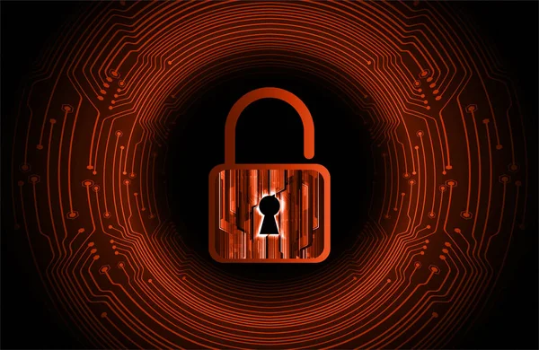 Zamknięta Kłódka Cyfrowym Tle Ilustracja Koncepcji Cyberbezpieczeństwa — Wektor stockowy