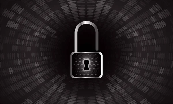 Geschlossenes Vorhängeschloss Auf Digitalem Hintergrund Illustration Zum Cyber Sicherheitskonzept — Stockvektor