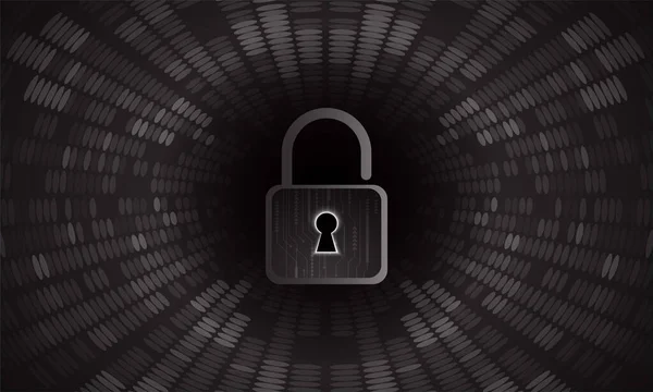 Geschlossenes Vorhängeschloss Auf Digitalem Hintergrund Illustration Zum Cyber Sicherheitskonzept — Stockvektor