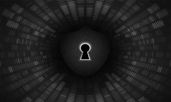 Cyber Sicherheitskonzept Hintergrund Mit Schild Vektor Illustration — Stockvektor