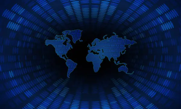 Globale Technologie Internet Und Globales Kommunikationskonzept Rendering — Stockvektor