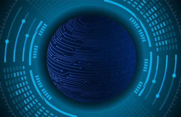 Tecnología Futuro Placa Circuito Binario Mundial Fondo Concepto Seguridad Cibernética — Archivo Imágenes Vectoriales