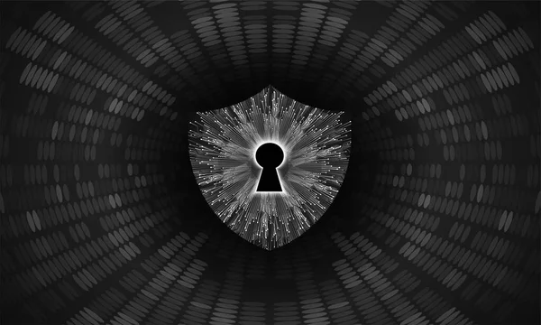 Cyber Security Concept Achtergrond Met Schild Vector Illustratie — Stockvector