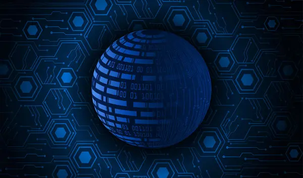 Światowe Układy Dwuskładnikowe Technologia Przyszłości Niebieski Hud Cyber Bezpieczeństwa Tło — Wektor stockowy