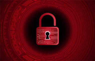 Kilit ve vektör illüstrasyonlu siber güvenlik kavramı