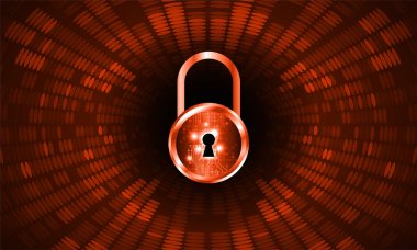 Kilit ve vektör illüstrasyonlu siber güvenlik kavramı