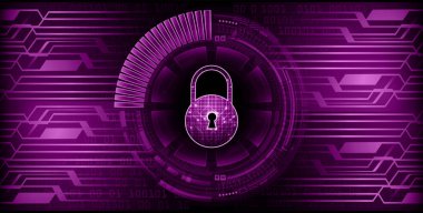 Kilit ve vektör çizimi ile siber güvenlik arayüzü