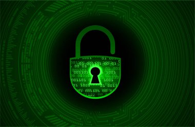 Kilit ve vektör çizimi ile siber güvenlik arayüzü