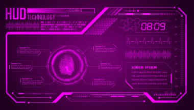 Hud Hud. Soyut gelecek teknolojisi. Fütürist teknoloji arayüzü. vektör grafik arka plan. kullanıcı arayüzü tasarımı. Merhaba - dijital ekran arayüzü. Merhaba.
