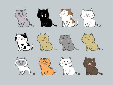 kedilerin vektör illüstrasyonu. 