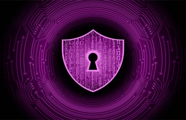 Kilit ve vektör illüstrasyonlu siber güvenlik kavramı