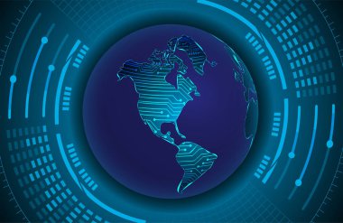 Dünya haritası ile soyut arkaplan