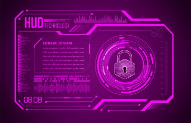 Kilit ve vektör illüstrasyonlu siber güvenlik kavramı