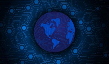 soyut gelecekçi dünya ağ bağlantısı arkaplanı.