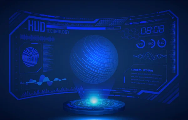 Futuristisk Hud Gränssnitt Hologram Futuristisk Teknik Virtuell Verklighet — Stock vektor