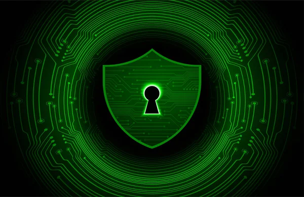 Rozhraní Kybernetické Bezpečnosti Zámkem — Stockový vektor