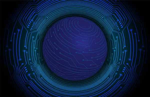 Dünya ikili devre kartı gelecek teknolojisi, mavi hud siber güvenlik kavramı arka planı