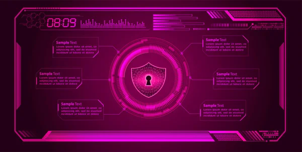 Kilit Vektör Illüstrasyonlu Siber Güvenlik Kavramı — Stok Vektör