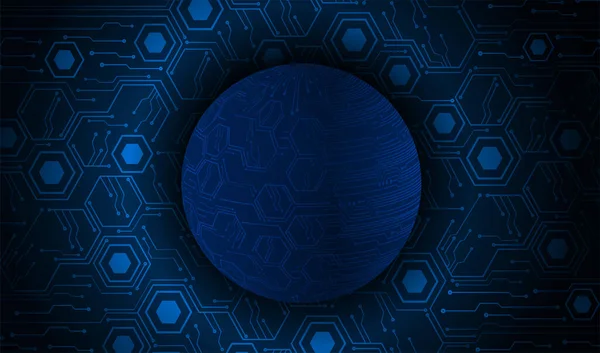Mundo Binário Circuito Placa Tecnologia Futura Azul Hud Cibersegurança Conceito — Vetor de Stock