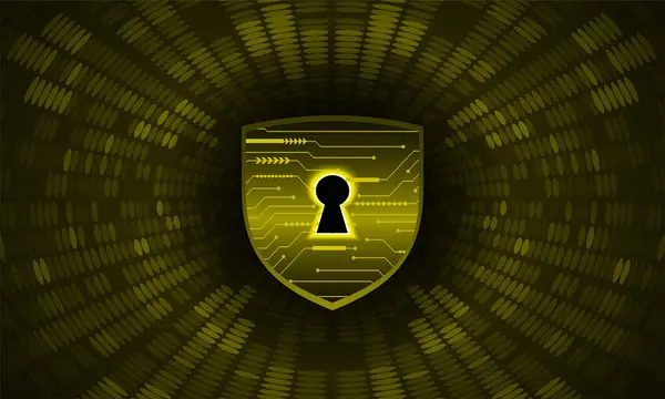 Zamknięta Kłódka Cyfrowym Tle Ilustracja Koncepcji Cyberbezpieczeństwa — Wektor stockowy