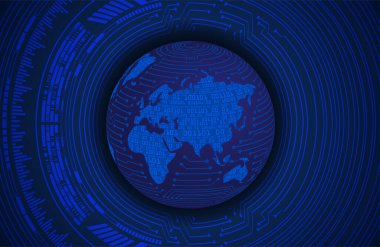 ikili kodlu dünya haritası, teknoloji kavramı