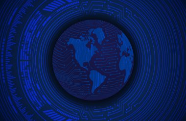 digital earth globe. abstract technology background.