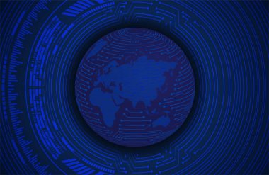 küresel ağ konsepti. Dünya haritası. internet teknolojisi kavramı.