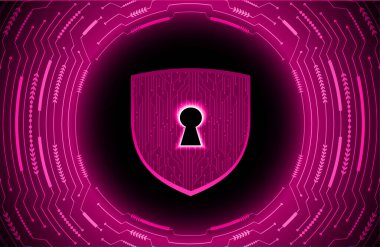 Kilit ve vektör illüstrasyonlu siber güvenlik kavramı