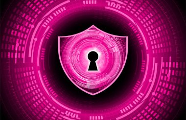 Kilit ve vektör illüstrasyonlu siber güvenlik kavramı