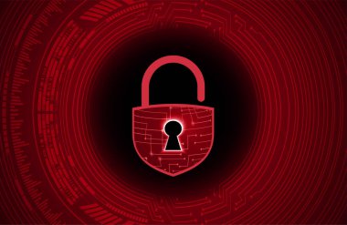 Kilit ve vektör illüstrasyonlu siber güvenlik kavramı