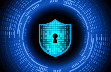 Kilit ve vektör illüstrasyonlu siber güvenlik kavramı