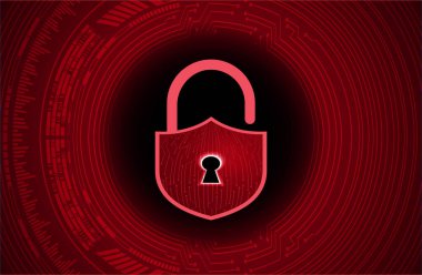 Kilit ve vektör illüstrasyonlu siber güvenlik kavramı