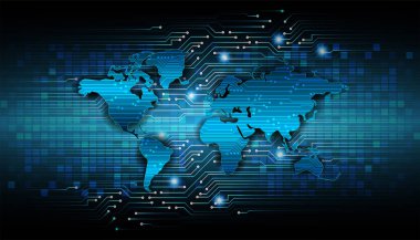 dünya haritalı küresel ağ kavramı