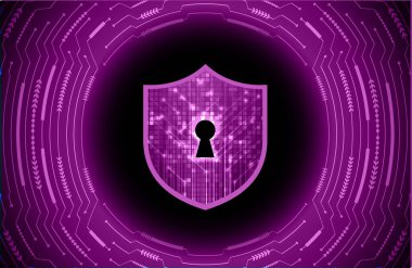 Kilit ve vektör illüstrasyonlu siber güvenlik kavramı