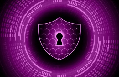 Kilit ve vektör illüstrasyonlu siber güvenlik kavramı