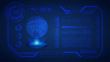 Dünya küresi ve vektör illüstrasyonu ile siber güvenlik kavramı