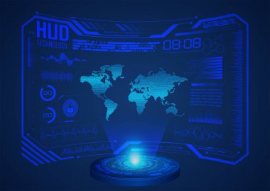 Dünya küresi ve vektör illüstrasyonu ile siber güvenlik kavramı