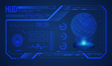 Dünya küresi ve vektör illüstrasyonu ile siber güvenlik kavramı