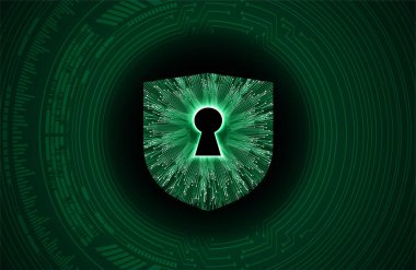 Dijital teknolojinin ekranında devre kartı olan anahtar kilit. yüksek çözünürlüklü 3d görüntüleme