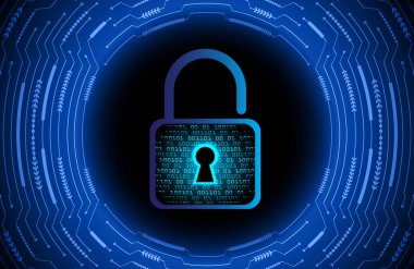Siber güvenlik kavramı kilit ile