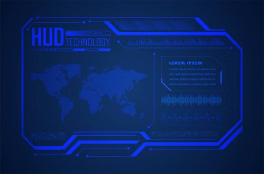 Fütürist gövde arayüzü. Soyut fütüristik teknoloji hud arka planı. vektör illüstrasyonu