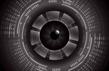 Gözlü siber güvenlik kavramı, soyut yüksek hızlı dijital internet bağlantısı tasarımı