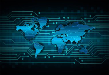 ikili kodlu küresel ağ dünya haritası