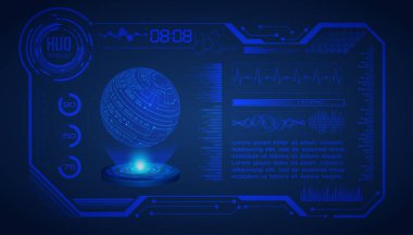 Fütürist hud arayüzünün hologramıyla dijital arayüz