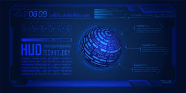 Hologram hud ekran ile siber güvenlik arayüzü